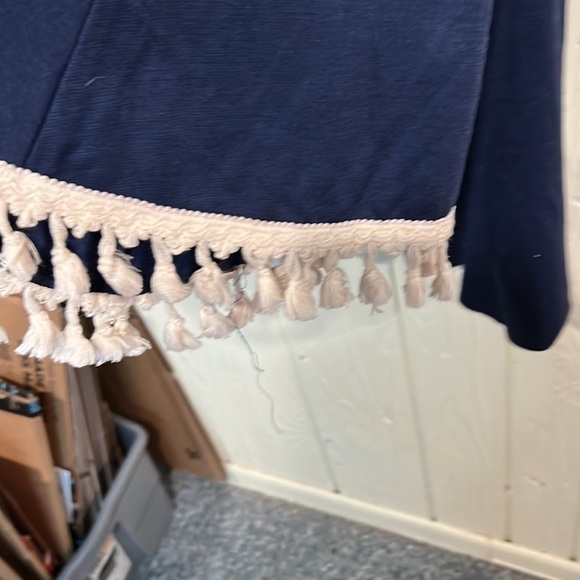 Vintage JUDITH MARCH SHIFT DRESS WITH TASSELS ON CUFFS .made In USA Size M - Picture 2 of 8